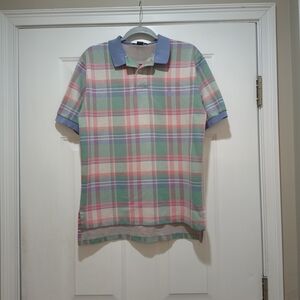 Polo Ralph Lauren Pastel Plaid Polo Shirt Size Medium